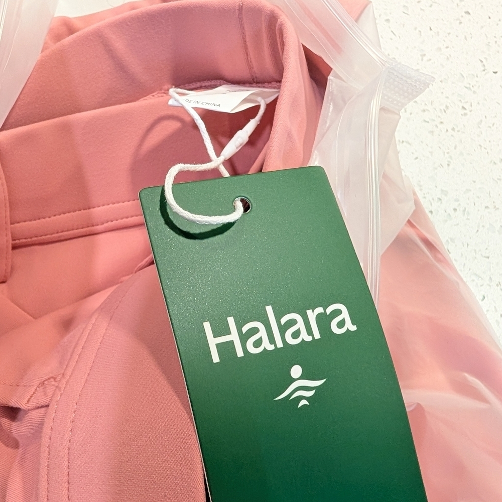Nwt! Halara High Waisted Side Pocket Straight Leg Work Pants, Candy Pink - Picture 8 of 10